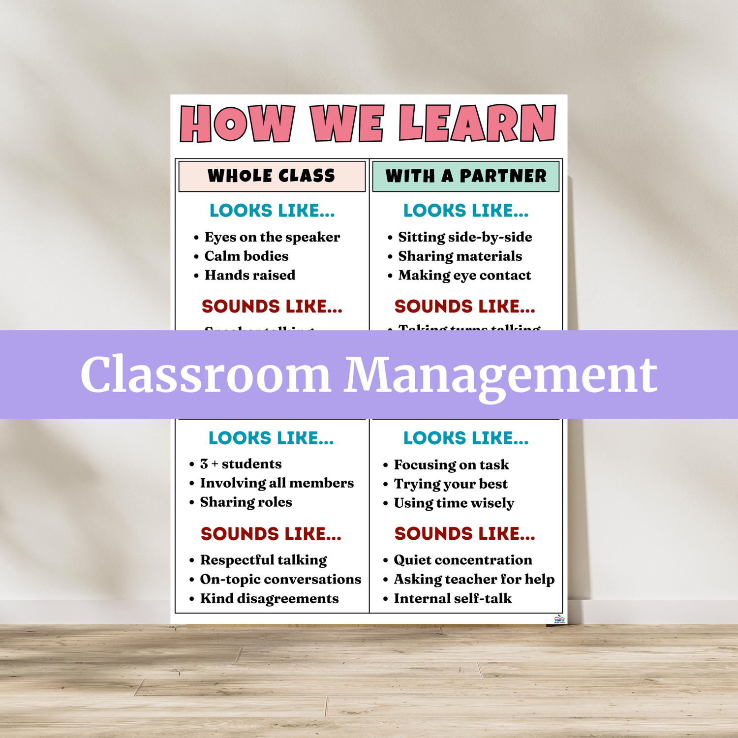Classroom Management Anchor Charts