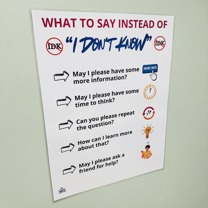 " Instead of 'I Don't Know'" Anchor Chart