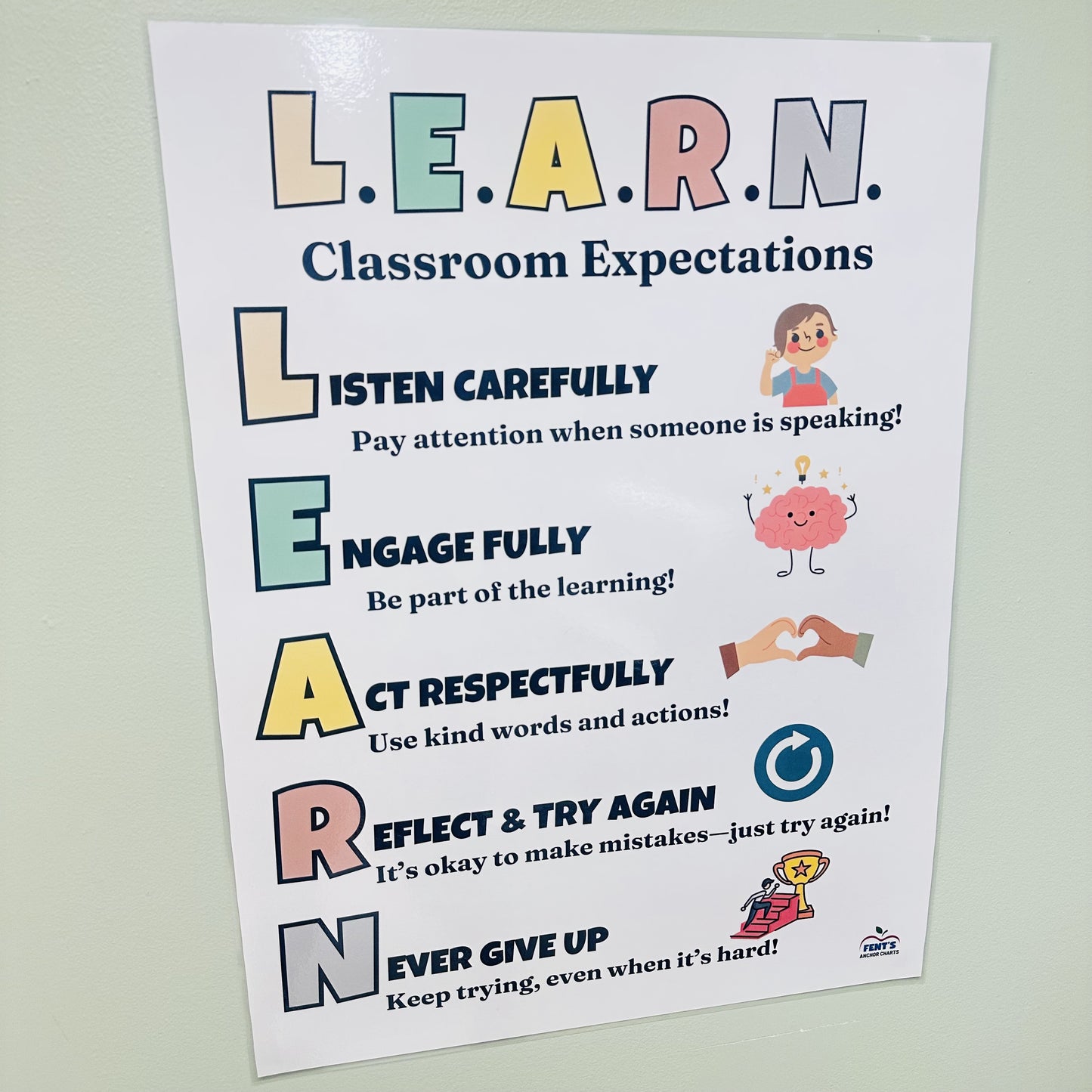 "LEARN Classroom Expectations" Anchor Chart