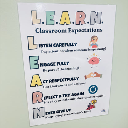 "LEARN Classroom Expectations" Anchor Chart