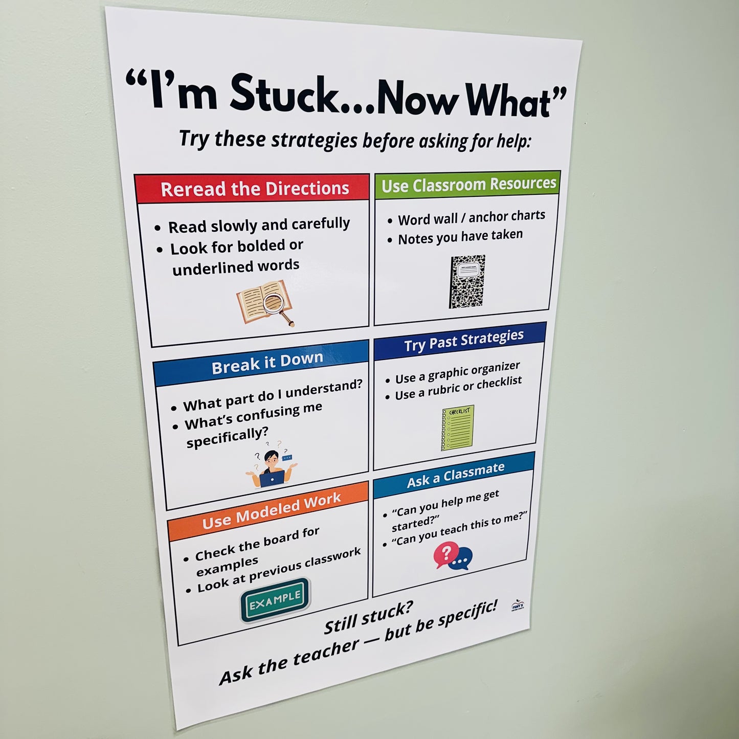 "I'm Stuck...Now What?" Anchor Chart