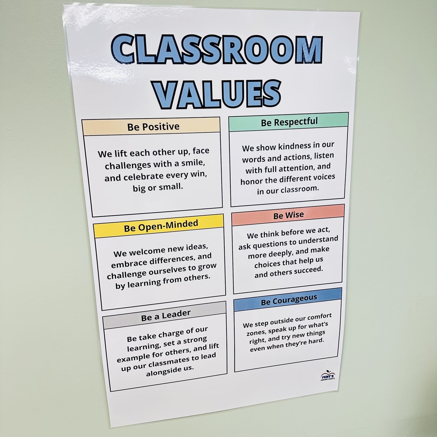 "Classroom Values" Anchor Chart