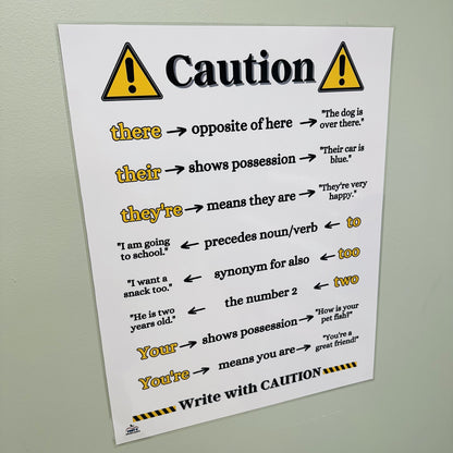 "Caution Homophones" Anchor Chart