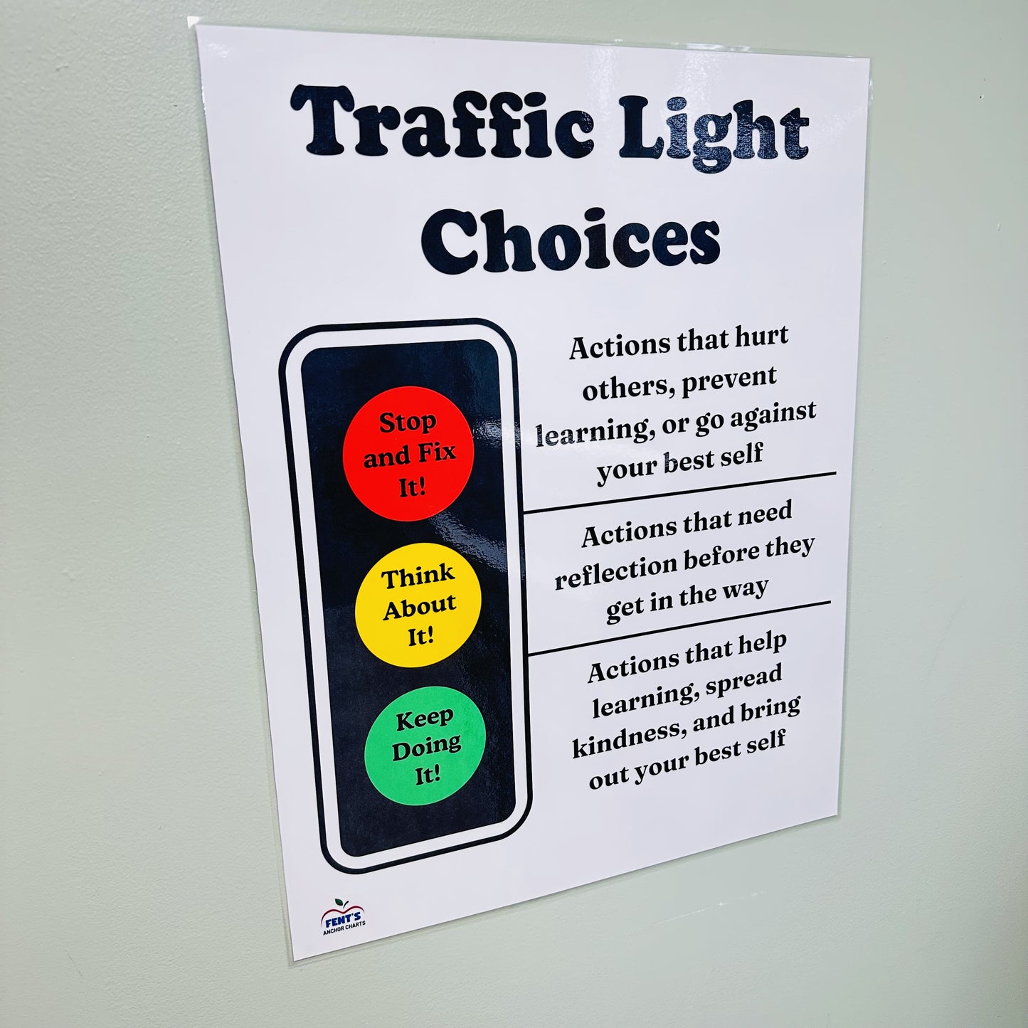 "Traffic Light Choices" Anchor Chart