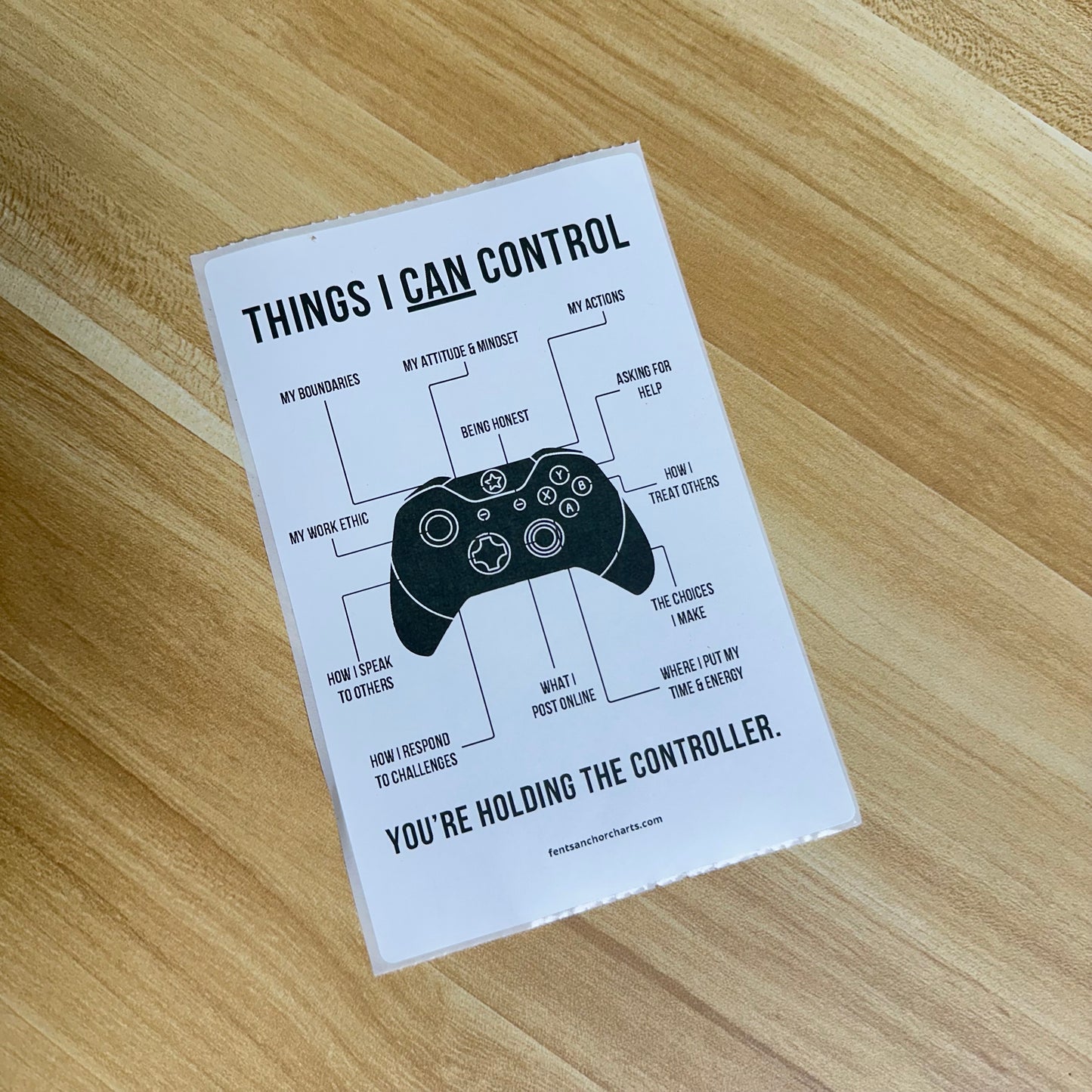 "Things in My Control" Anchor Chart Sticker