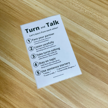 "Turn & Talk" Anchor Chart Sticker