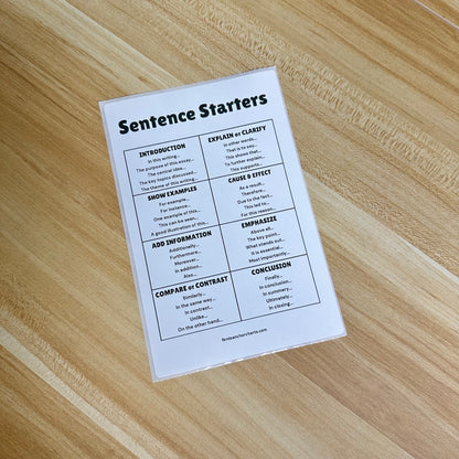 "Sentence Starters" Anchor Chart Sticker