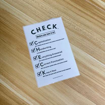 "CHECK Before You Turn It In" Anchor Chart Sticker