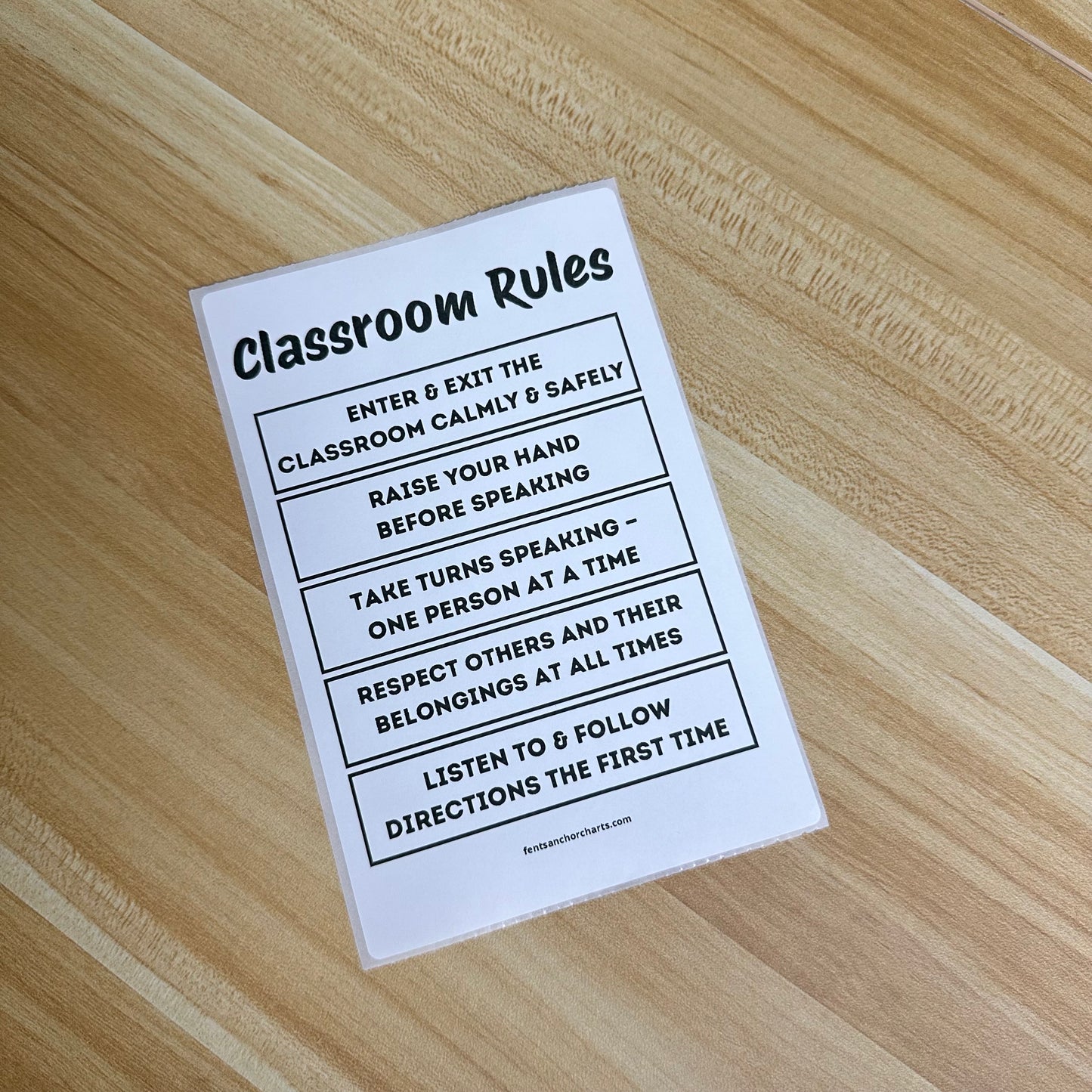 "Classroom Rules" Anchor Chart Sticker