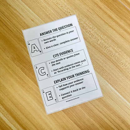 "ACE Writing Strategy" Anchor Chart Sticker