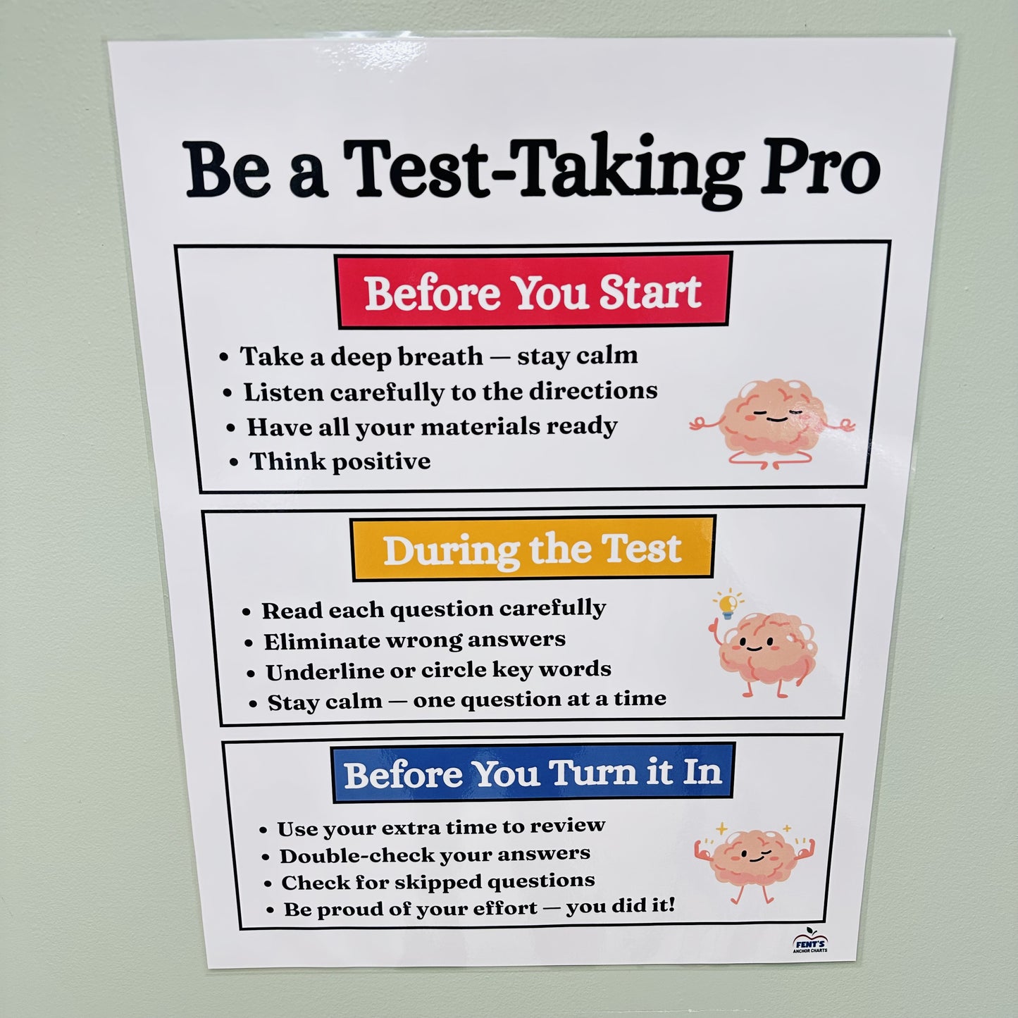 "Test Taking Strategies" Anchor Chart