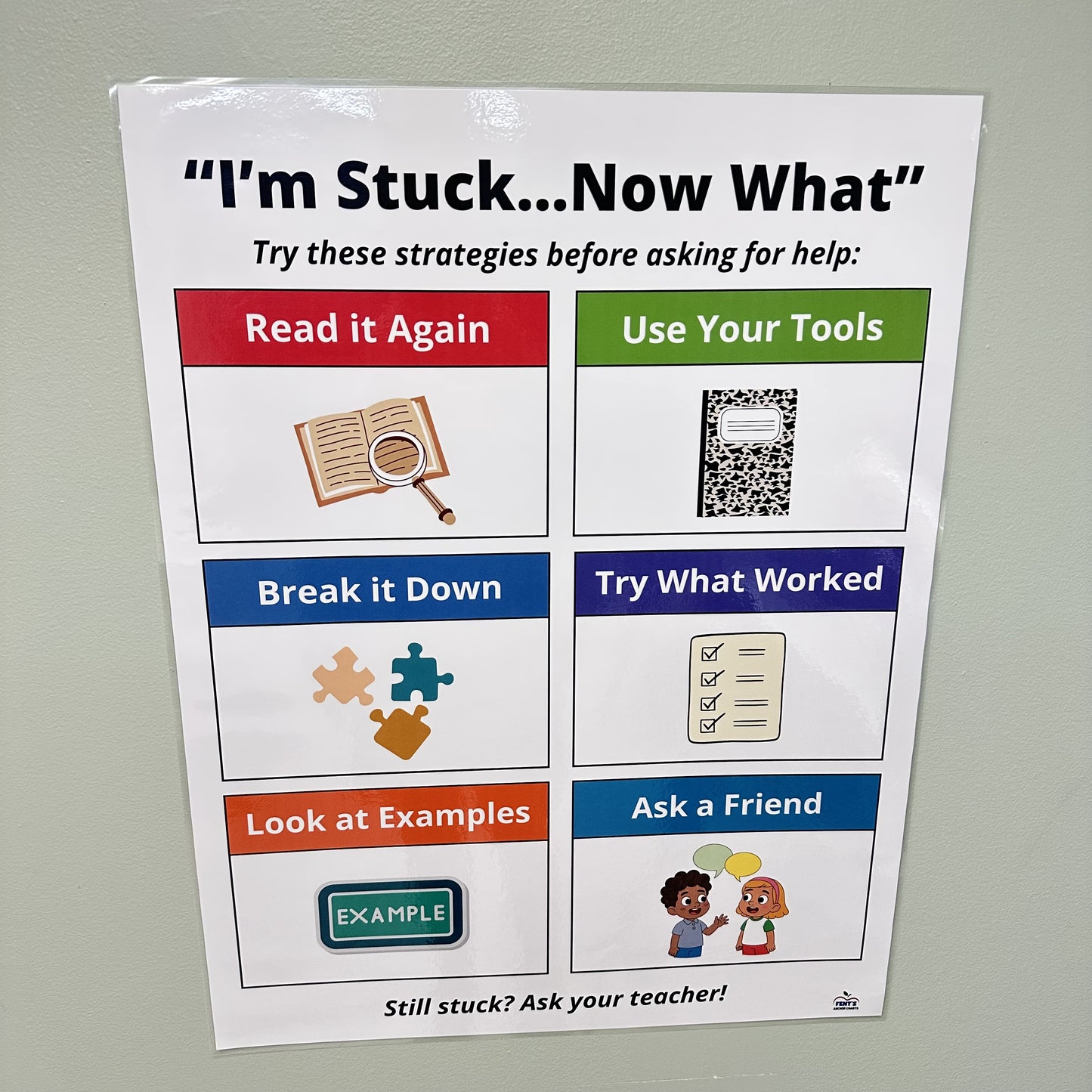 "Elementary I'm Stuck...Now What?" Anchor Chart