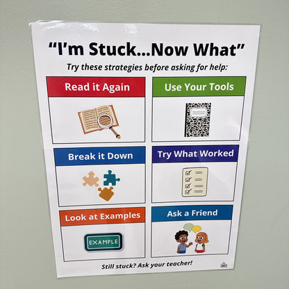 "Elementary I'm Stuck...Now What?" Anchor Chart