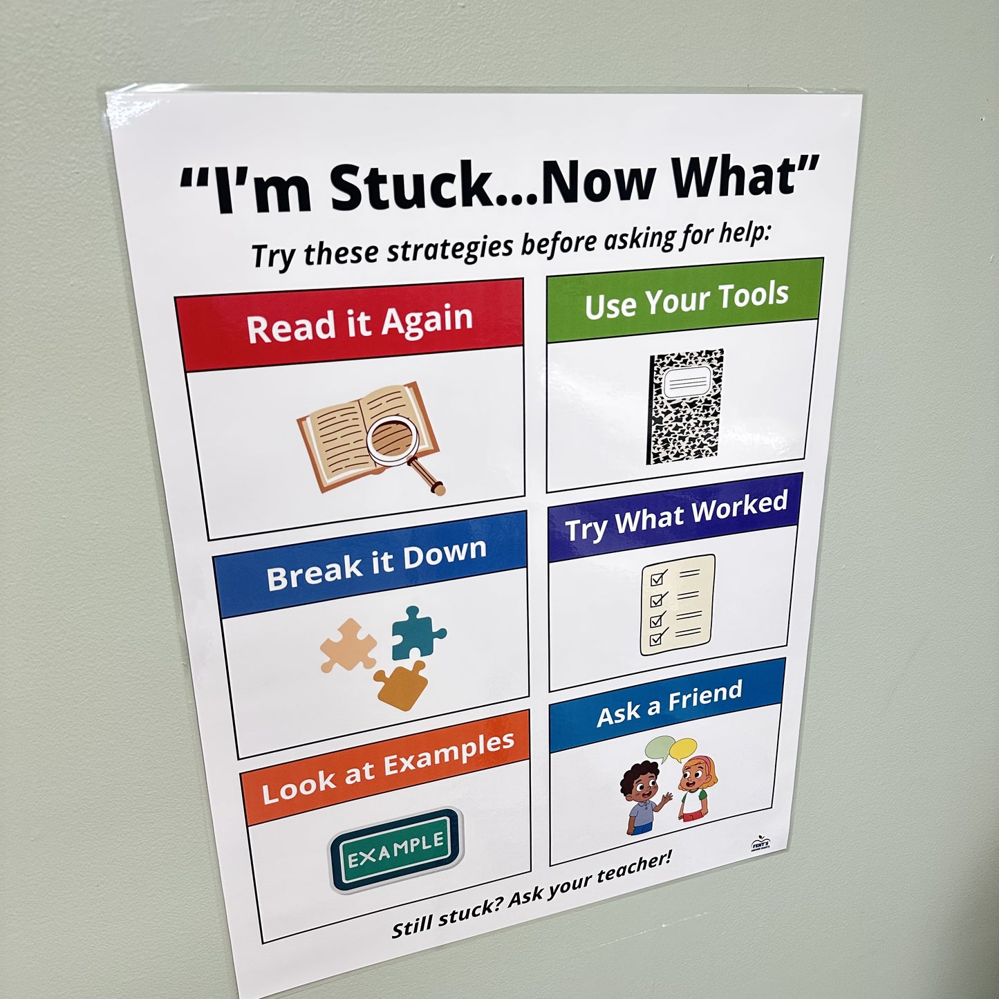 "Elementary I'm Stuck...Now What?" Anchor Chart