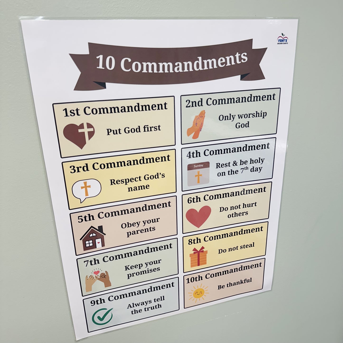 "10 Commandments for Kids" Poster