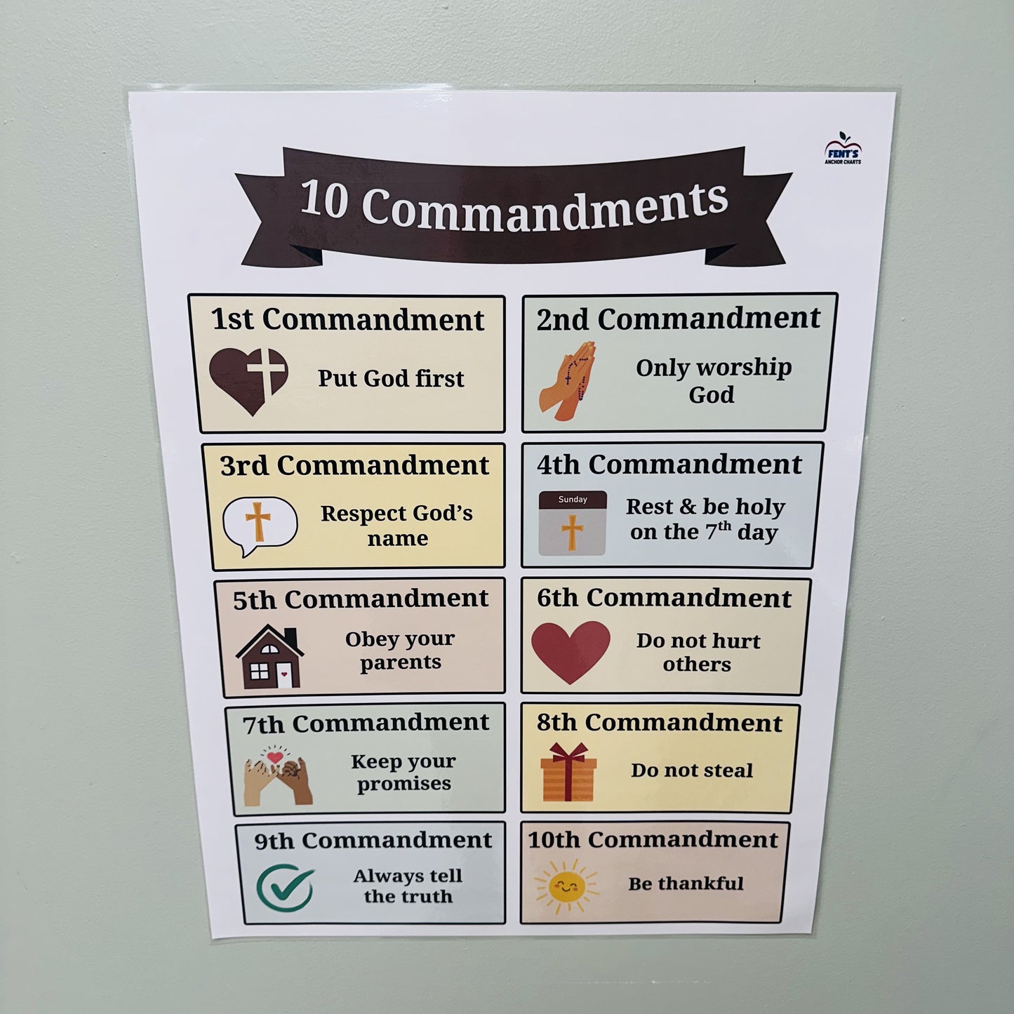 "10 Commandments for Kids" Poster