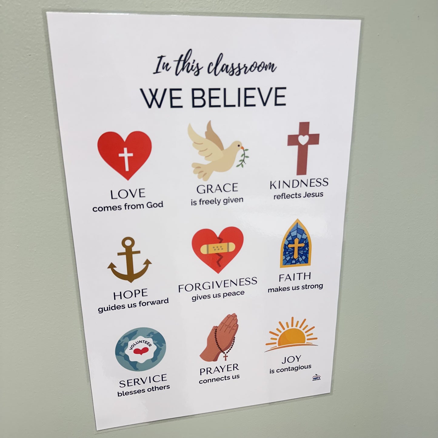 "Catholic Classroom Values" Anchor Chart