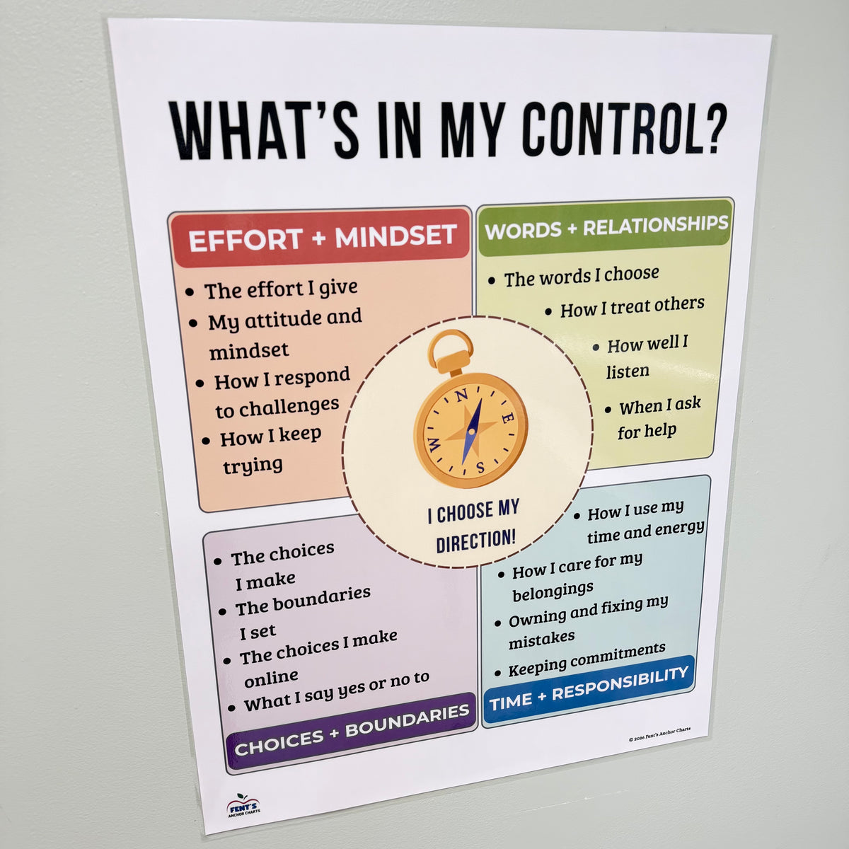 "What's in My Control" Anchor Chart