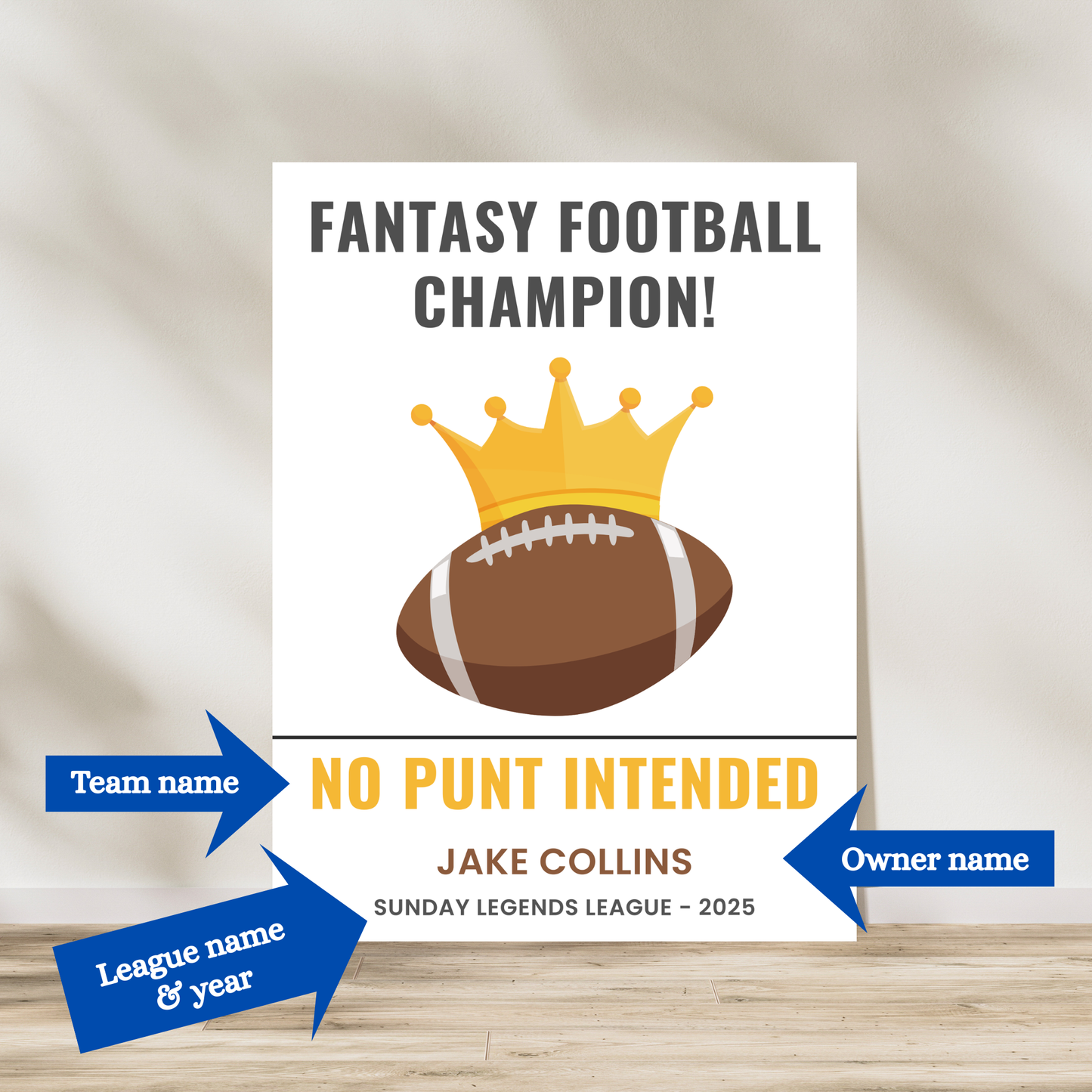 "Fantasy Football Champion" Poster