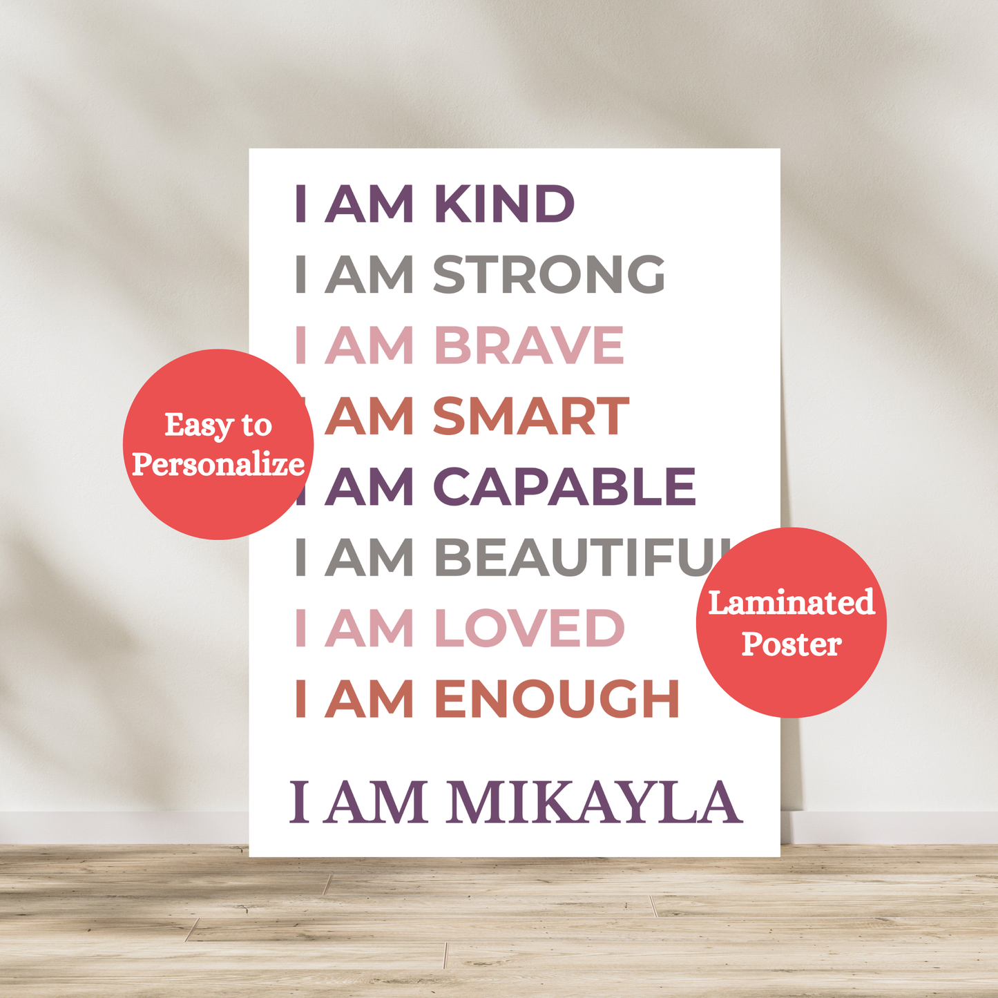 "Personalized Girls Affirmation" Poster