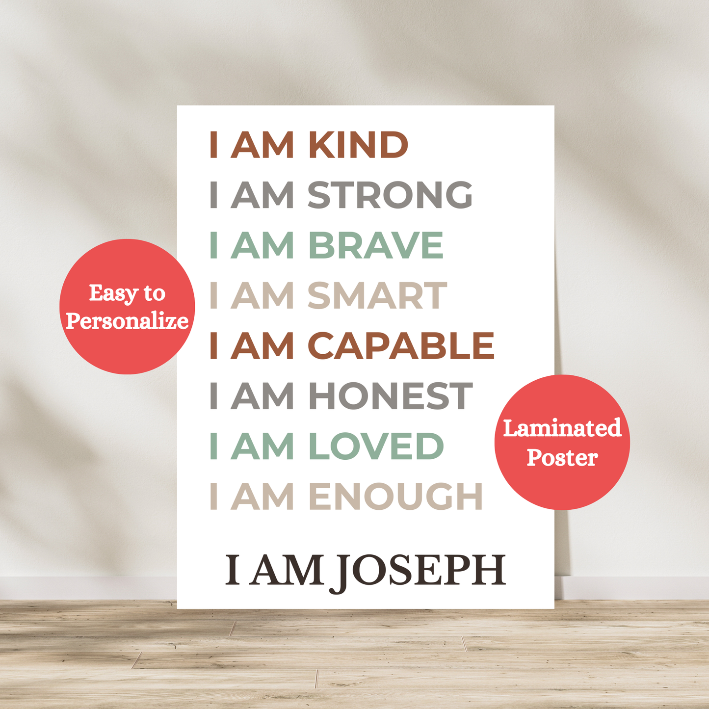 "Personalized Children Affirmation" Poster