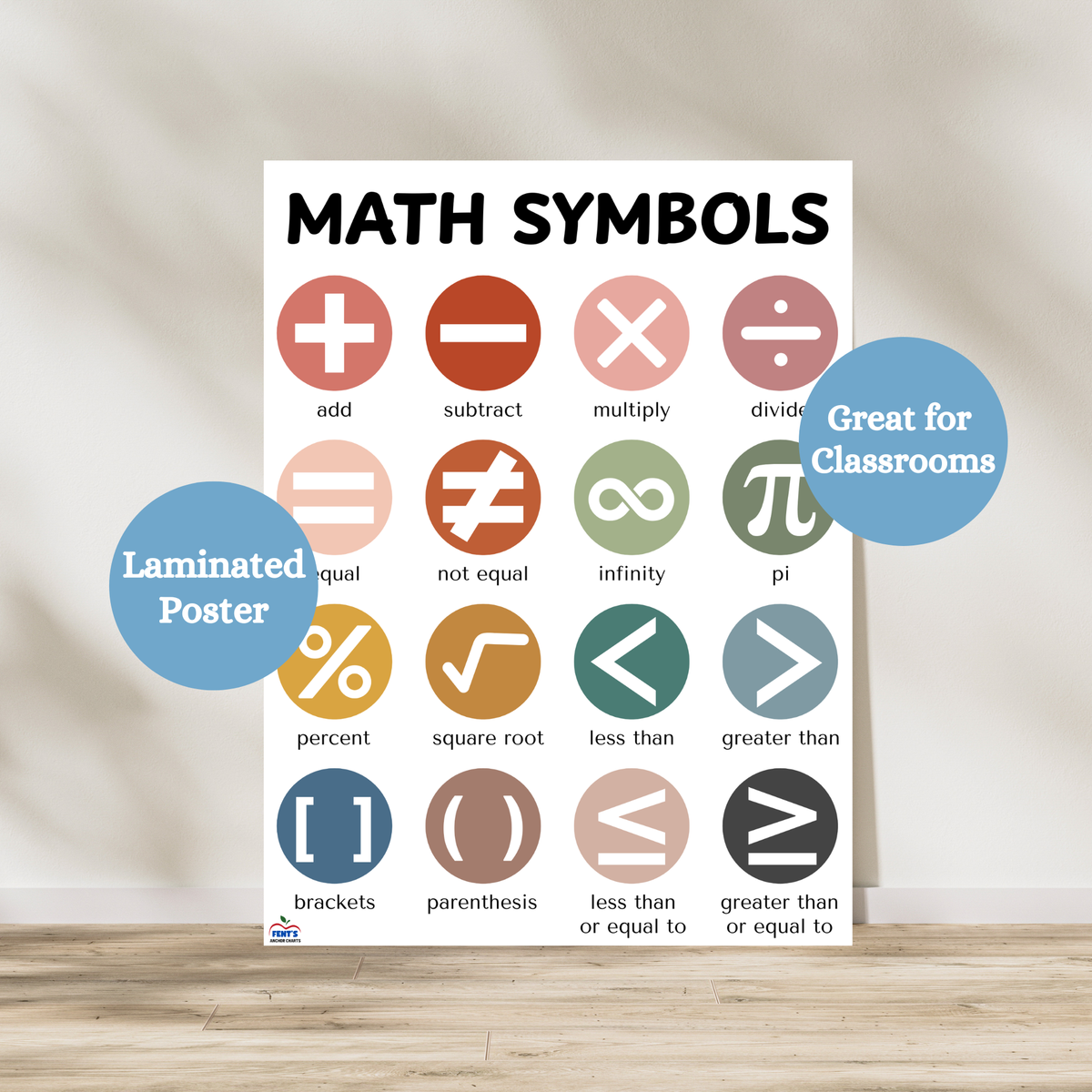 "Boho Math Symbols" Anchor Chart