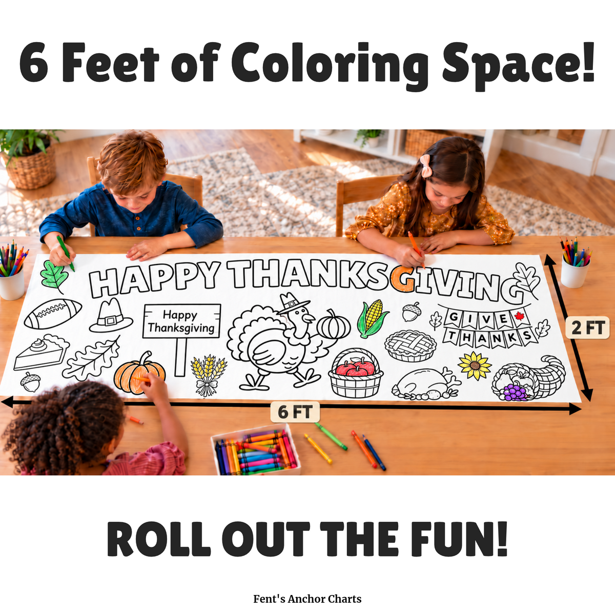 Happy Thanksgiving Coloring Banner