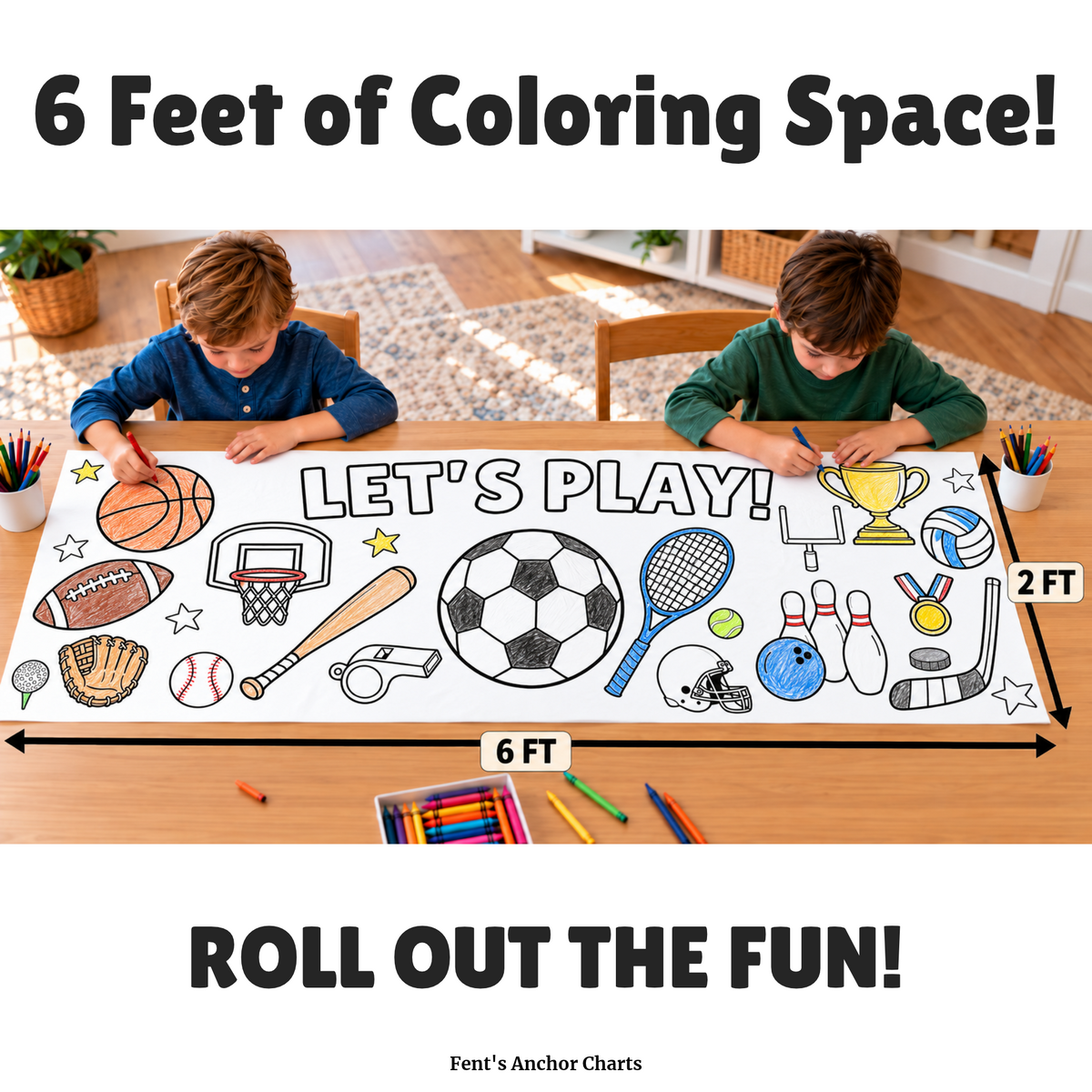 Let's Play Coloring Banner