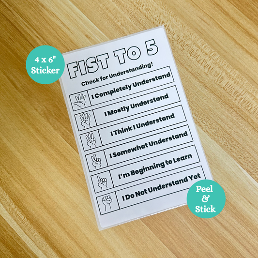 Rainbow themed check for understanding anchor chart sticker for kindergarten, 1st grade and elementary classrooms.