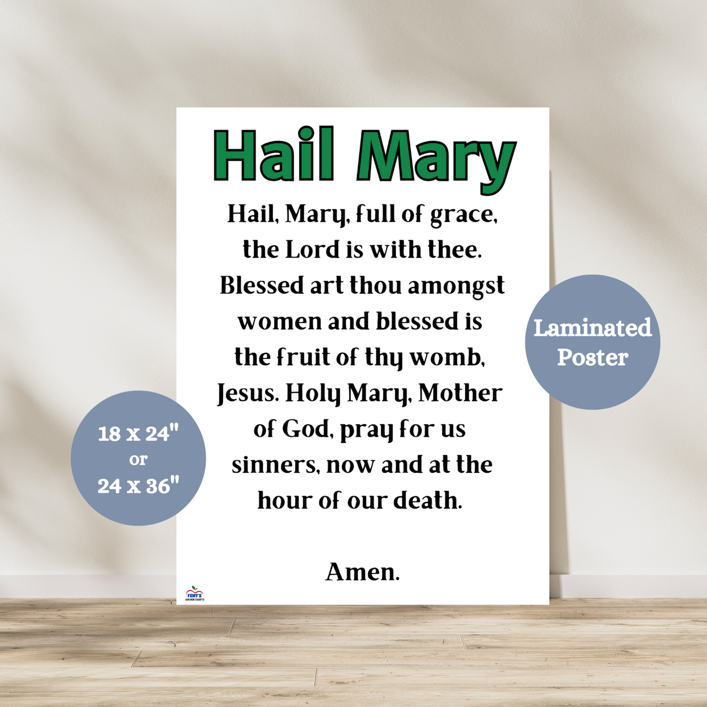 This Hail Mary prayer poster is a great poster for catholic classroms, faith formation programs and churches. This prayer poster allows children to learn and reference the hail mary prayer throughout the school year.